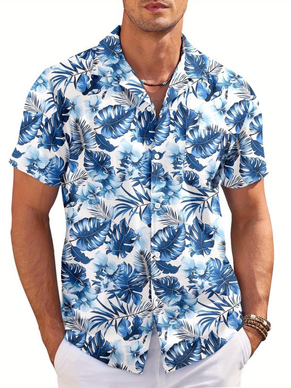 men's black casual button shirt short sleeve, summer resort & beach wear, sizes s xxxl, breathable blend, classic collar design, machine washable, beach shirt